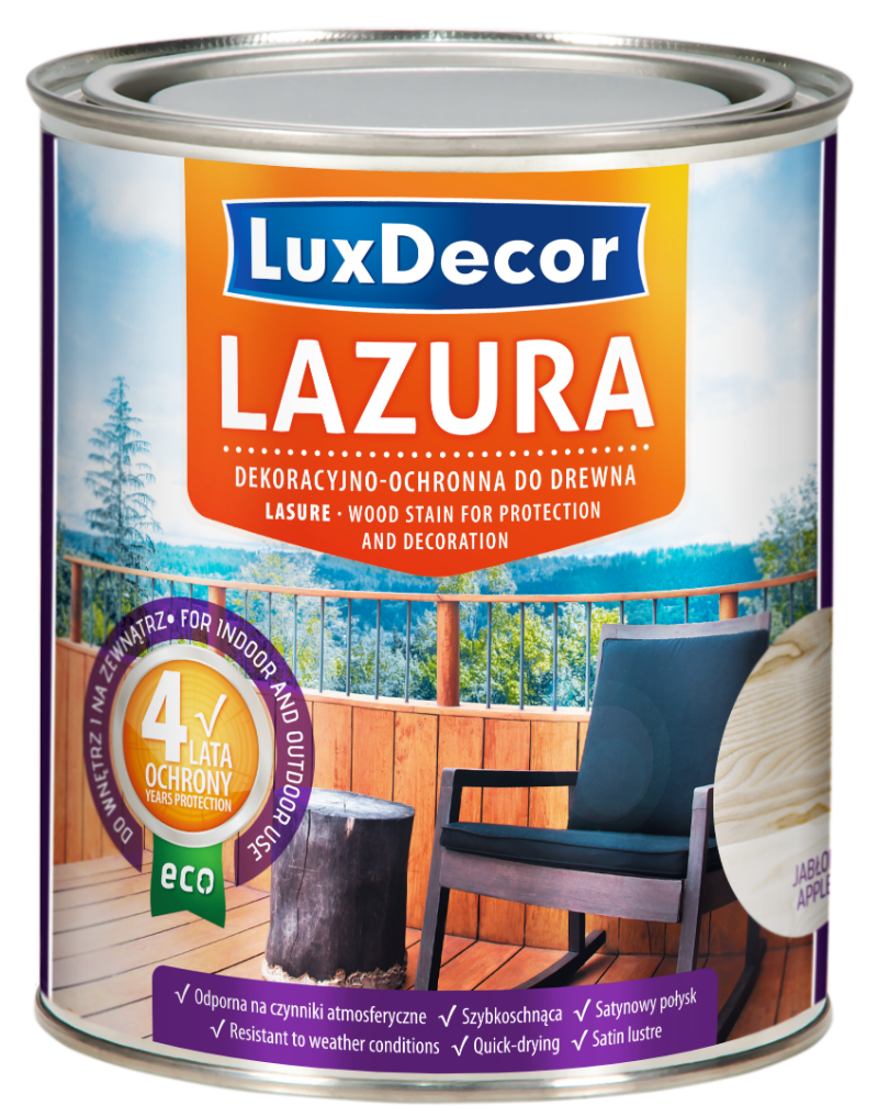 Dekoracyjno-ochronna lazura do drewna LuxDecor 